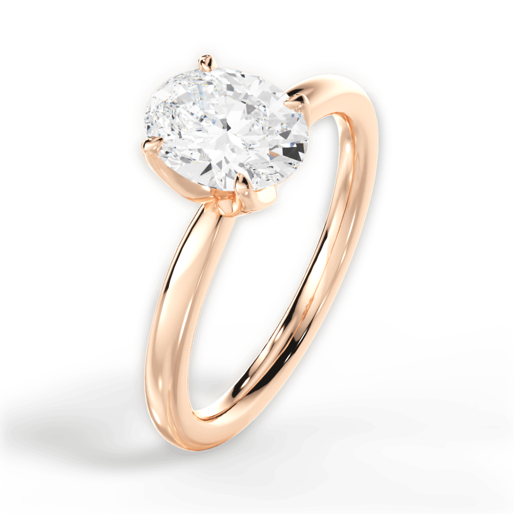 Abigail Oval Cut Lab Grown Diamond 18Kt Rose Gold Engagement Ring - View 3