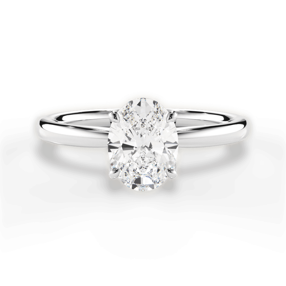 Abigail Oval Cut Lab Grown Diamond 18Kt White Gold Engagement Ring