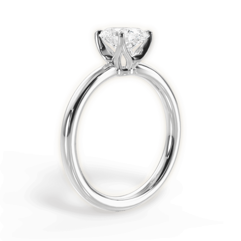 Abigail Oval Cut Lab Grown Diamond 18Kt White Gold Engagement Ring - View 2