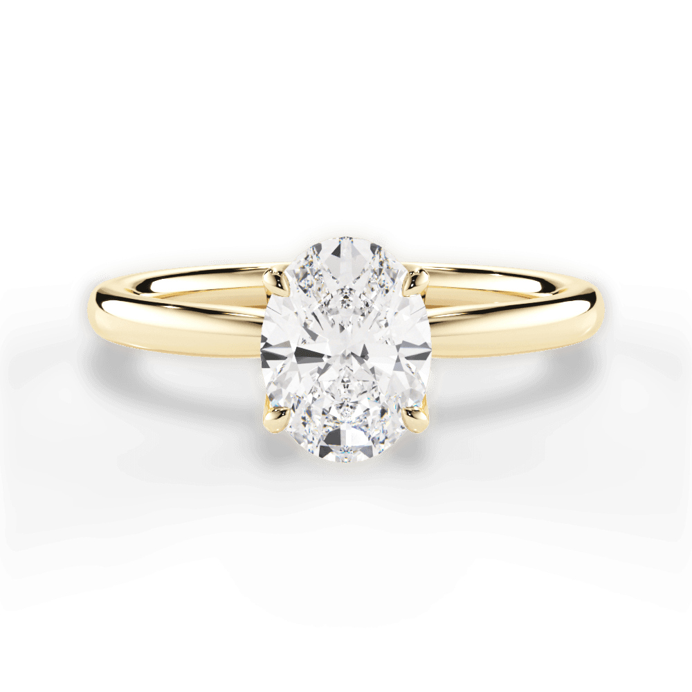 Abigail Oval Cut Lab Grown Diamond 18Kt Yellow Gold Engagement Ring