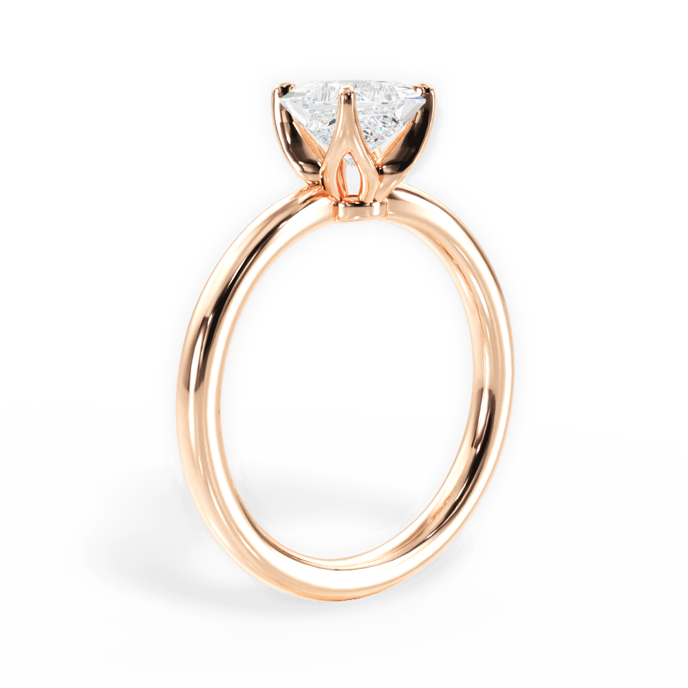 Abigail Princess Cut Lab Grown Diamond 18Kt Rose Gold Engagement Ring - View 2
