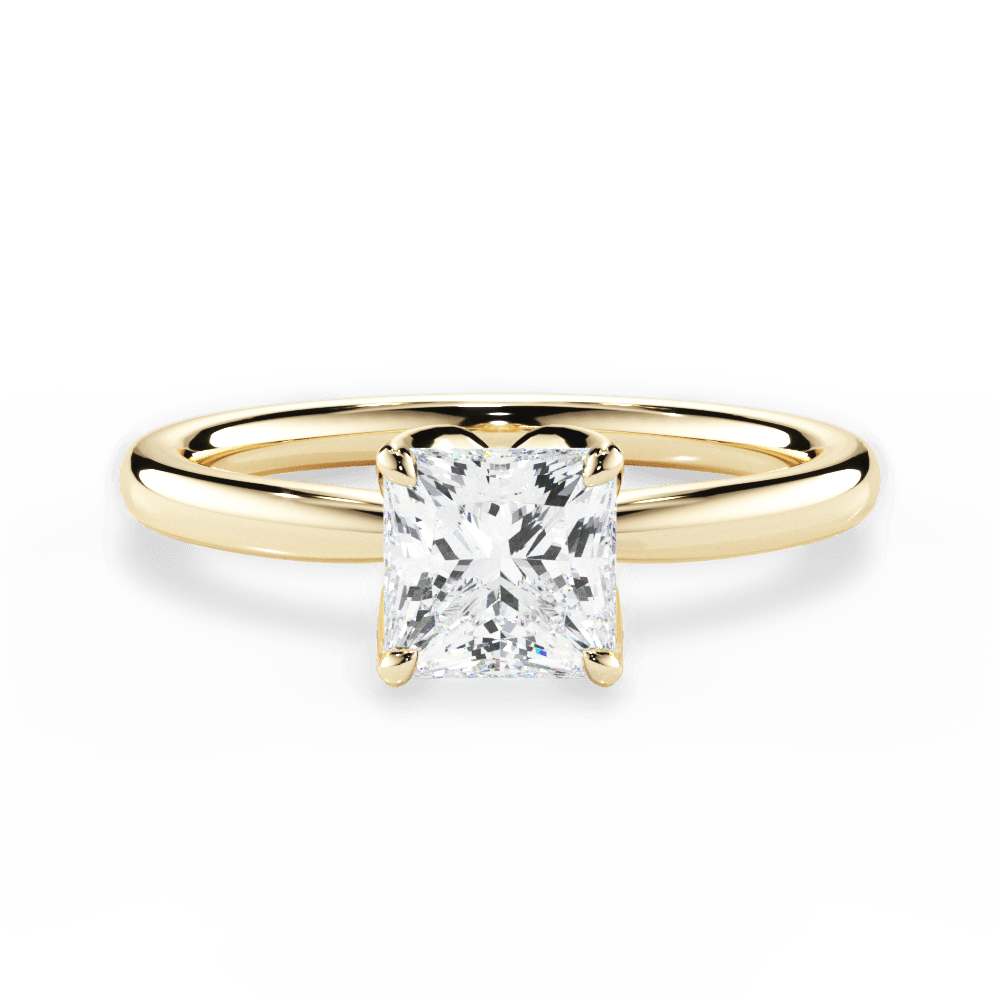 Abigail Princess Cut Lab Grown Diamond 18Kt Yellow Gold Engagement Ring