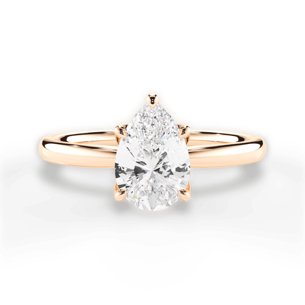 Abigail Pear Cut Lab Grown Diamond 18Kt Rose Gold Engagement Ring
