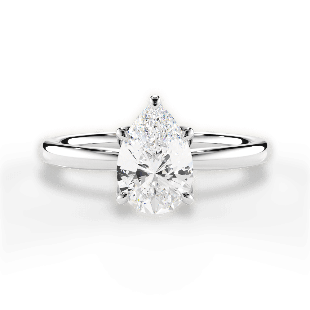 Abigail Pear Cut Lab Grown Diamond 14Kt White Gold Engagement Ring