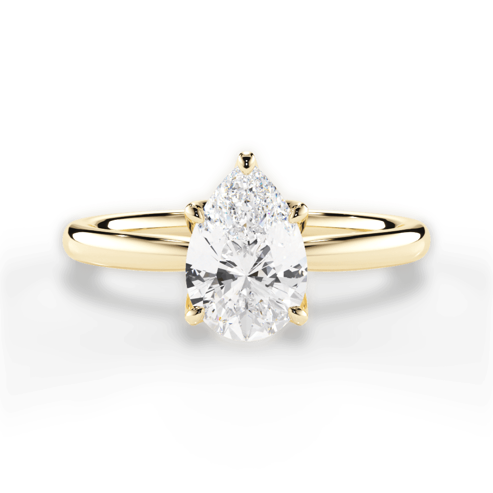 Abigail Pear Cut Lab Grown Diamond 18Kt Yellow Gold Engagement Ring