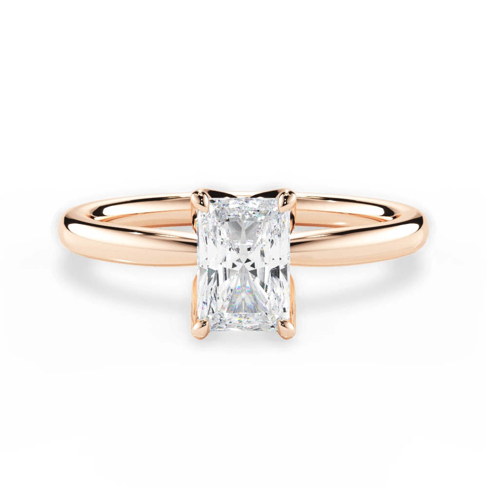 Abigail Radiant Cut Lab Grown Diamond 18Kt Rose Gold Engagement Ring