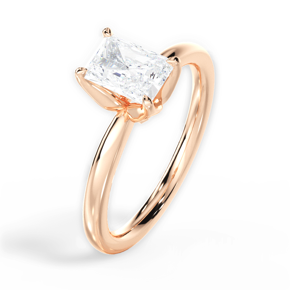 Abigail Radiant Cut Lab Grown Diamond 18Kt Rose Gold Engagement Ring - View 4