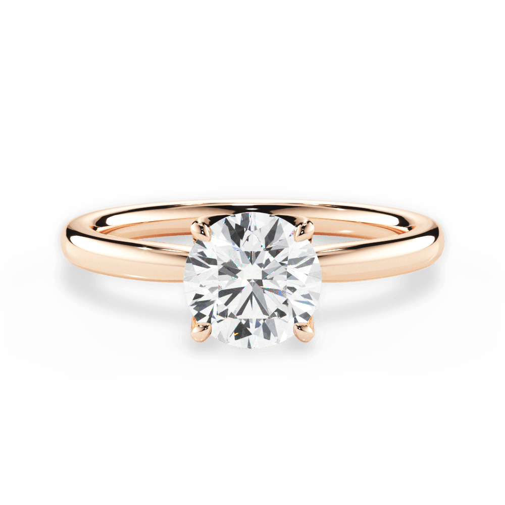 Abigail Round Cut Lab Grown Diamond 18Kt Rose Gold Engagement Ring
