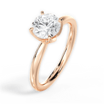 Abigail Round Cut Lab Grown Diamond 18Kt Rose Gold Engagement Ring - View 3
