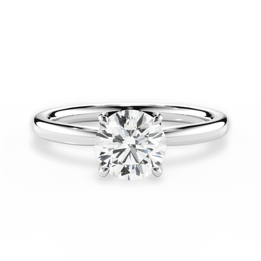 Abigail Round Cut Lab Grown Diamond 18Kt White Gold Engagement Ring