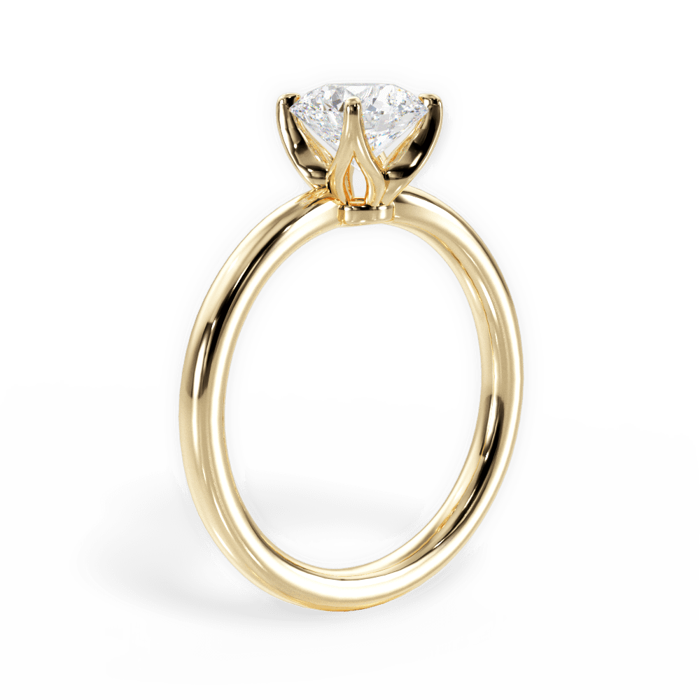 Abigail Round Cut Lab Grown Diamond 18Kt Yellow Gold Engagement Ring - View 3