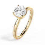 Abigail Round Cut Lab Grown Diamond 18Kt Yellow Gold Engagement Ring - View 4