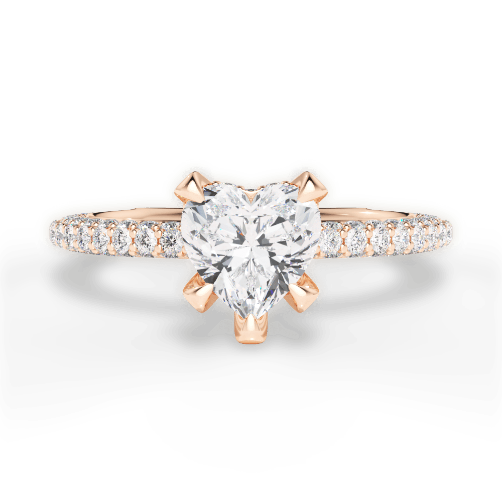 Madeline Heart Cut Lab Grown Diamond 18Kt Rose Gold Engagement Ring