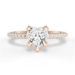 Madeline Heart Cut Lab Grown Diamond 18Kt Rose Gold Engagement Ring