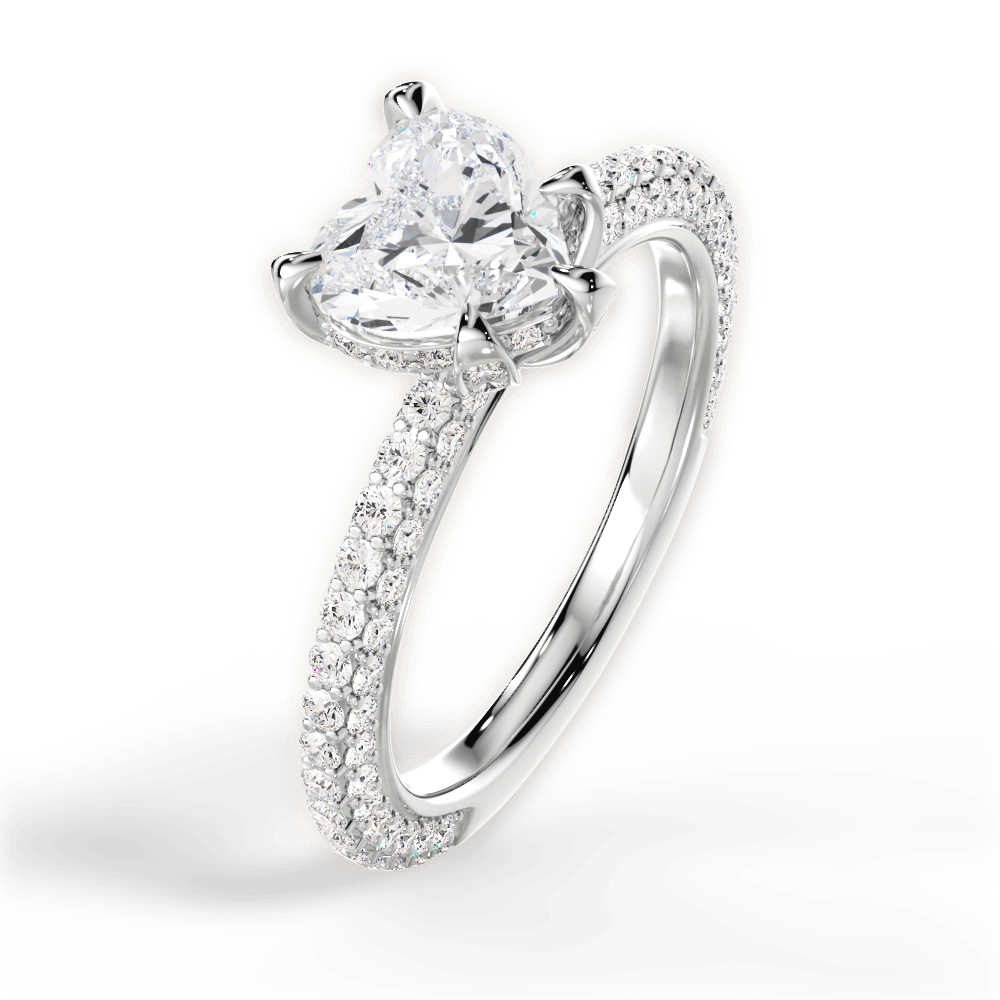 Madeline Heart Cut Lab Grown Diamond 14Kt White Gold Engagement Ring - View 3