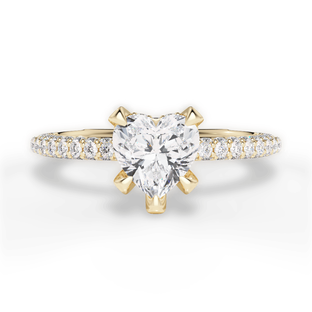 Madeline Heart Cut Lab Grown Diamond 18Kt Yellow Gold Engagement Ring