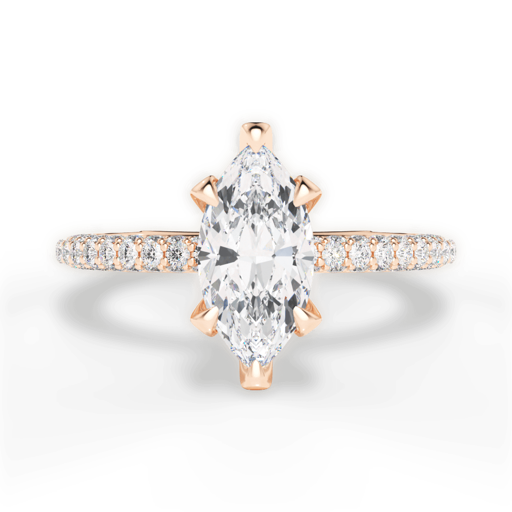Madeline Marquise Cut Lab Grown Diamond 18Kt Rose Gold Engagement Ring