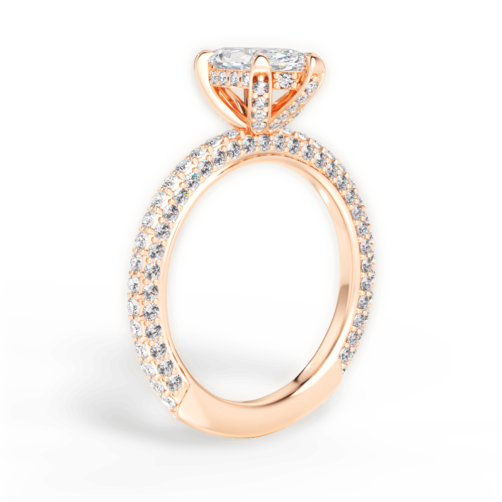 Madeline Marquise Cut Lab Grown Diamond 18Kt Rose Gold Engagement Ring - View 2