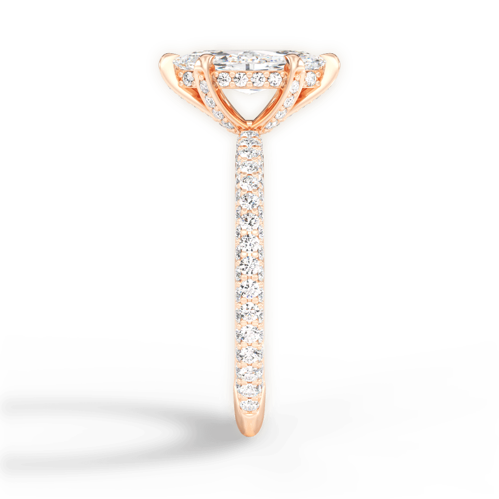 Madeline Marquise Cut Lab Grown Diamond 18Kt Rose Gold Engagement Ring - View 3