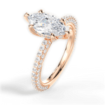 Madeline Marquise Cut Lab Grown Diamond 18Kt Rose Gold Engagement Ring - View 4