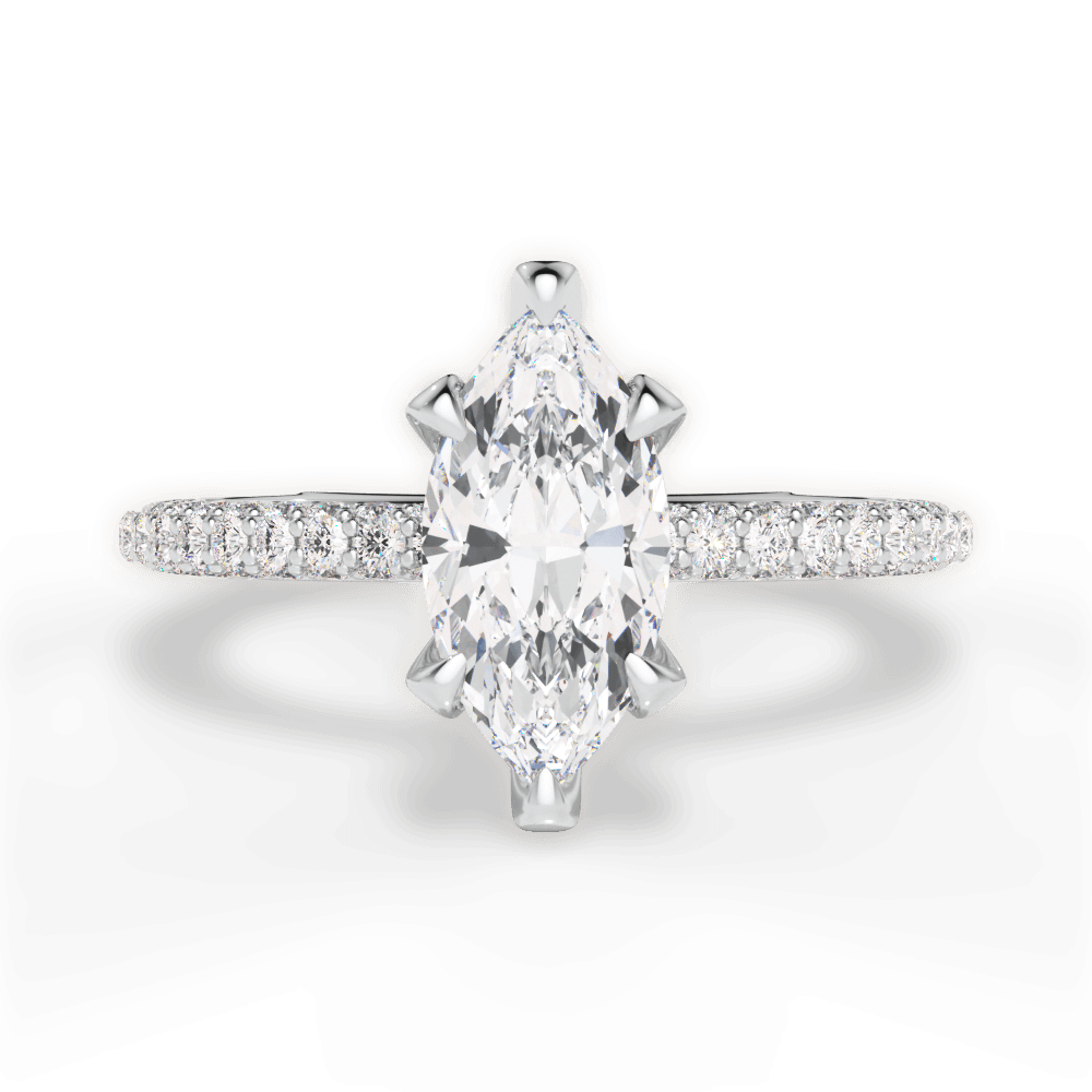 Madeline Marquise Cut Lab Grown Diamond Platinum Engagement Ring