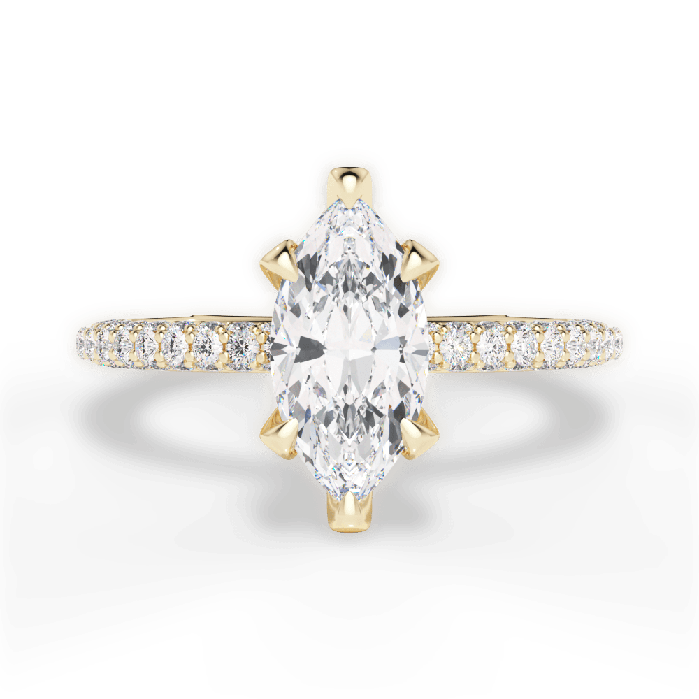 Madeline Marquise Cut Lab Grown Diamond 18Kt Yellow Gold Engagement Ring