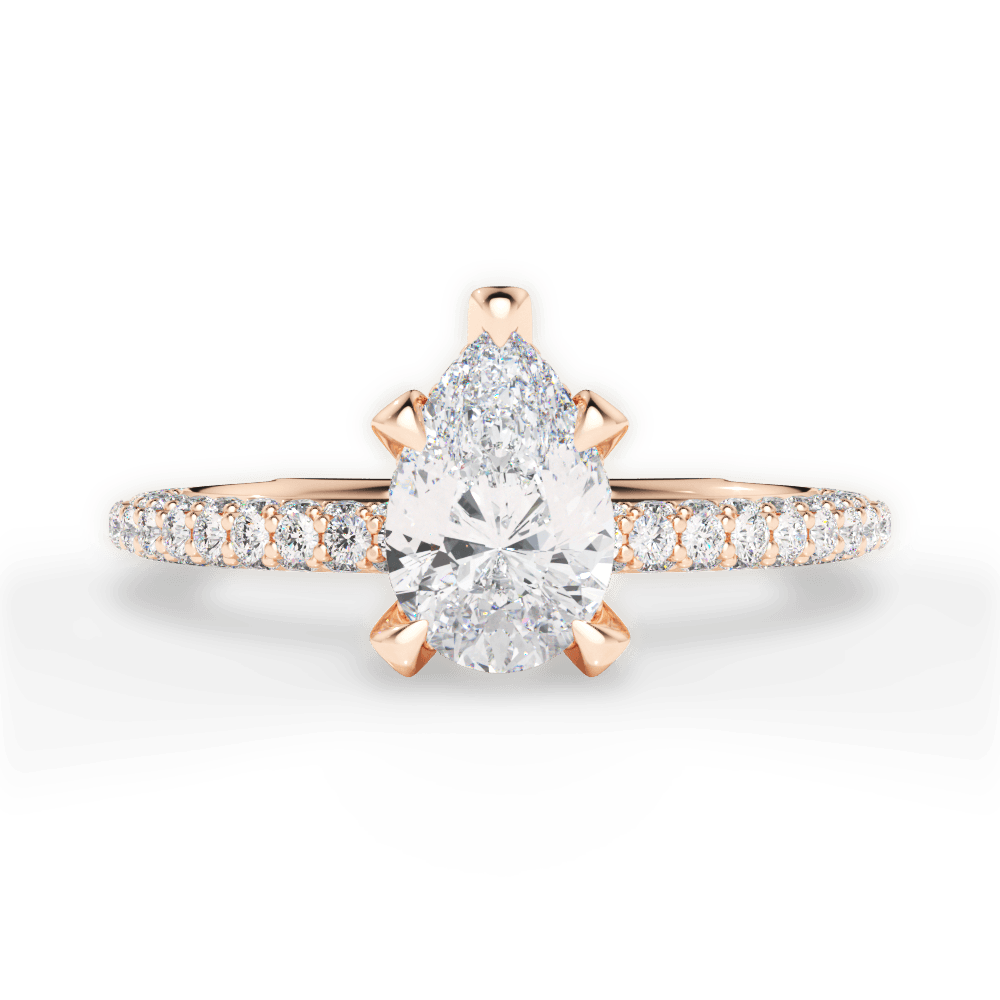 Madeline Pear Cut Lab Grown Diamond 18Kt Rose Gold Engagement Ring