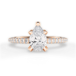 Madeline Pear Cut Lab Grown Diamond 18Kt Rose Gold Engagement Ring