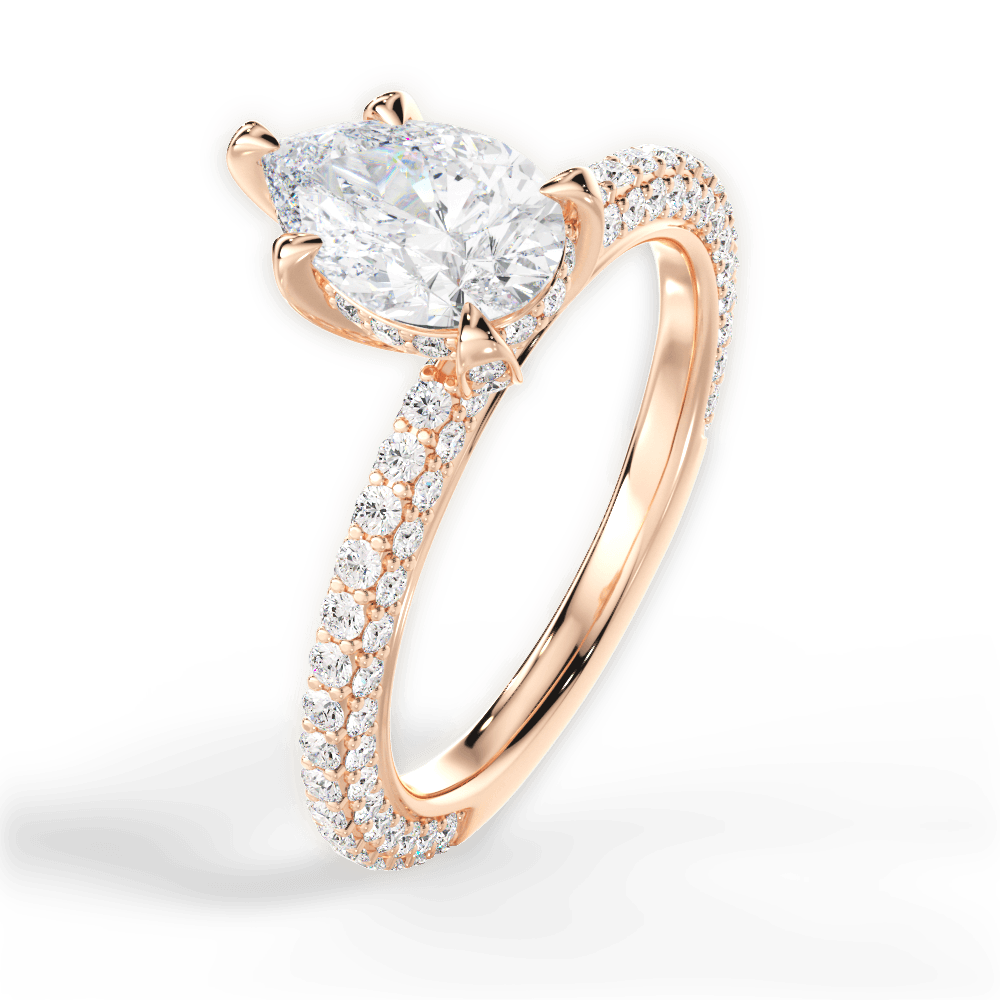 Madeline Pear Cut Lab Grown Diamond 18Kt Rose Gold Engagement Ring - View 3