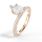 Madeline Pear Cut Lab Grown Diamond 18Kt Rose Gold Engagement Ring - View 3