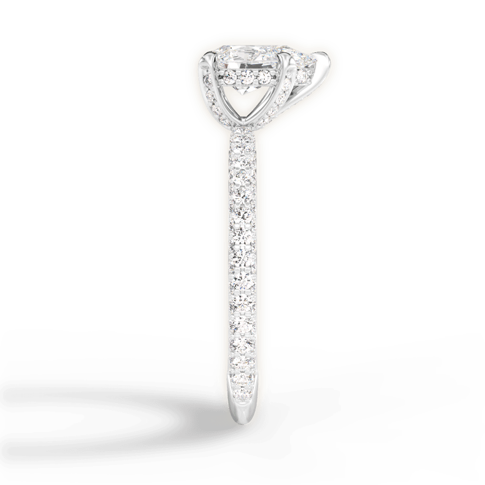 Madeline Pear Cut Lab Grown Diamond 18Kt White Gold Engagement Ring - View 3