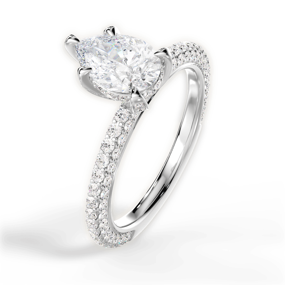 Madeline Pear Cut Lab Grown Diamond 14Kt White Gold Engagement Ring - View 2