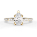 Madeline Pear Cut Lab Grown Diamond 18Kt Yellow Gold Engagement Ring