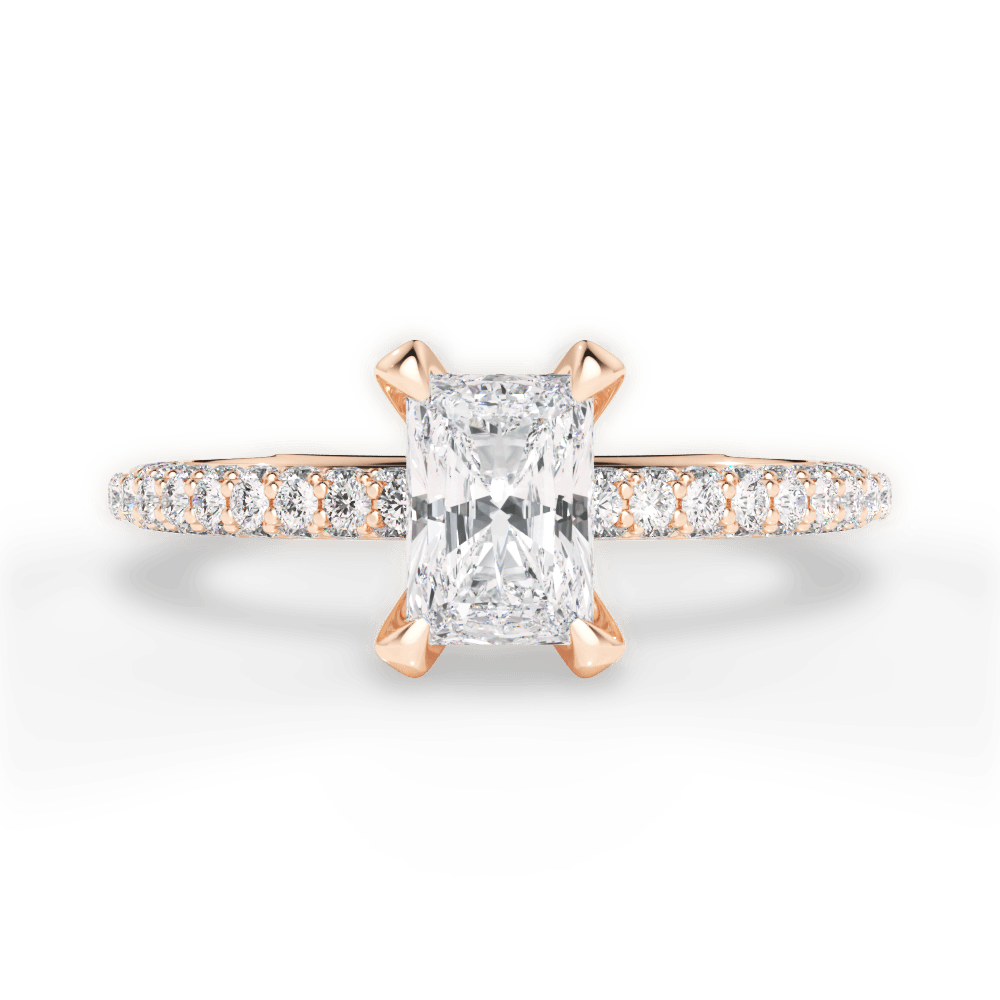 Madeline Radiant Cut Lab Grown Diamond 18Kt Rose Gold Engagement Ring