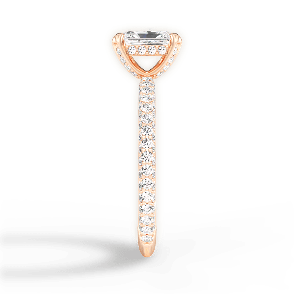 Madeline Radiant Cut Lab Grown Diamond 18Kt Rose Gold Engagement Ring - View 2