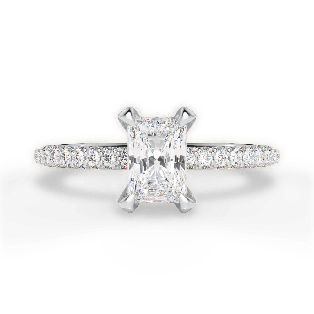 Madeline Radiant Cut Lab Grown Diamond 18Kt White Gold Engagement Ring