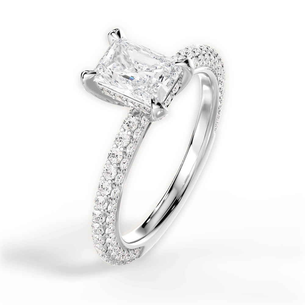 Madeline Radiant Cut Lab Grown Diamond Platinum Engagement Ring - View 4