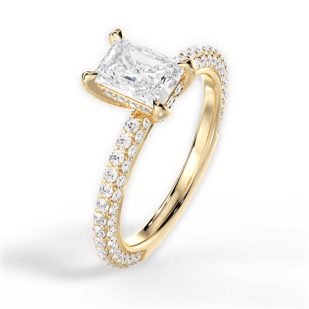 Madeline Radiant Cut Lab Grown Diamond 18Kt Yellow Gold Engagement Ring - View 2