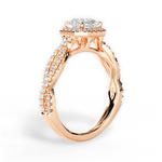 Latoya Asscher Cut Lab Grown Diamond 18Kt Rose Gold Engagement Ring - View 3