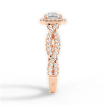 Latoya Asscher Cut Lab Grown Diamond 18Kt Rose Gold Engagement Ring - View 4