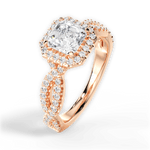 Latoya Asscher Cut Lab Grown Diamond 18Kt Rose Gold Engagement Ring - View 2