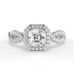 Latoya Asscher Cut Lab Grown Diamond 14Kt White Gold Engagement Ring