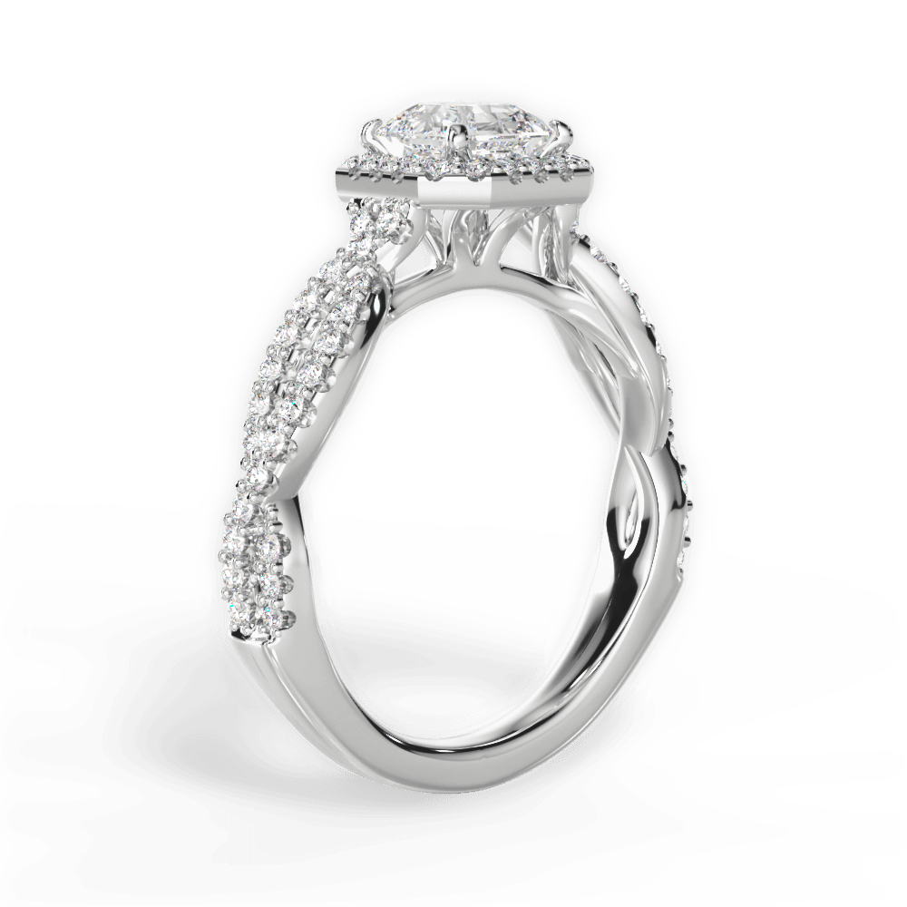 Latoya Asscher Cut Lab Grown Diamond 14Kt White Gold Engagement Ring - View 2