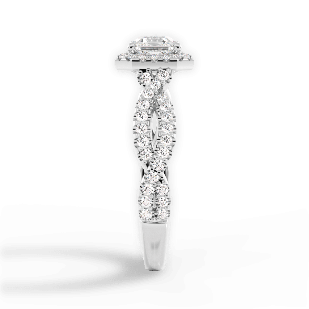 Latoya Asscher Cut Lab Grown Diamond Platinum Engagement Ring - View 3