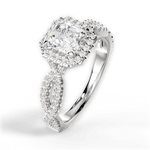 Latoya Asscher Cut Lab Grown Diamond 14Kt White Gold Engagement Ring - View 4