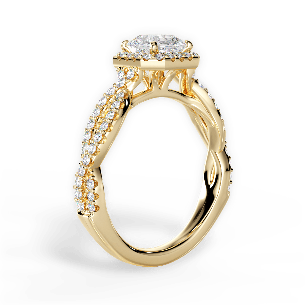 Latoya Asscher Cut Lab Grown Diamond 18Kt Yellow Gold Engagement Ring - View 2