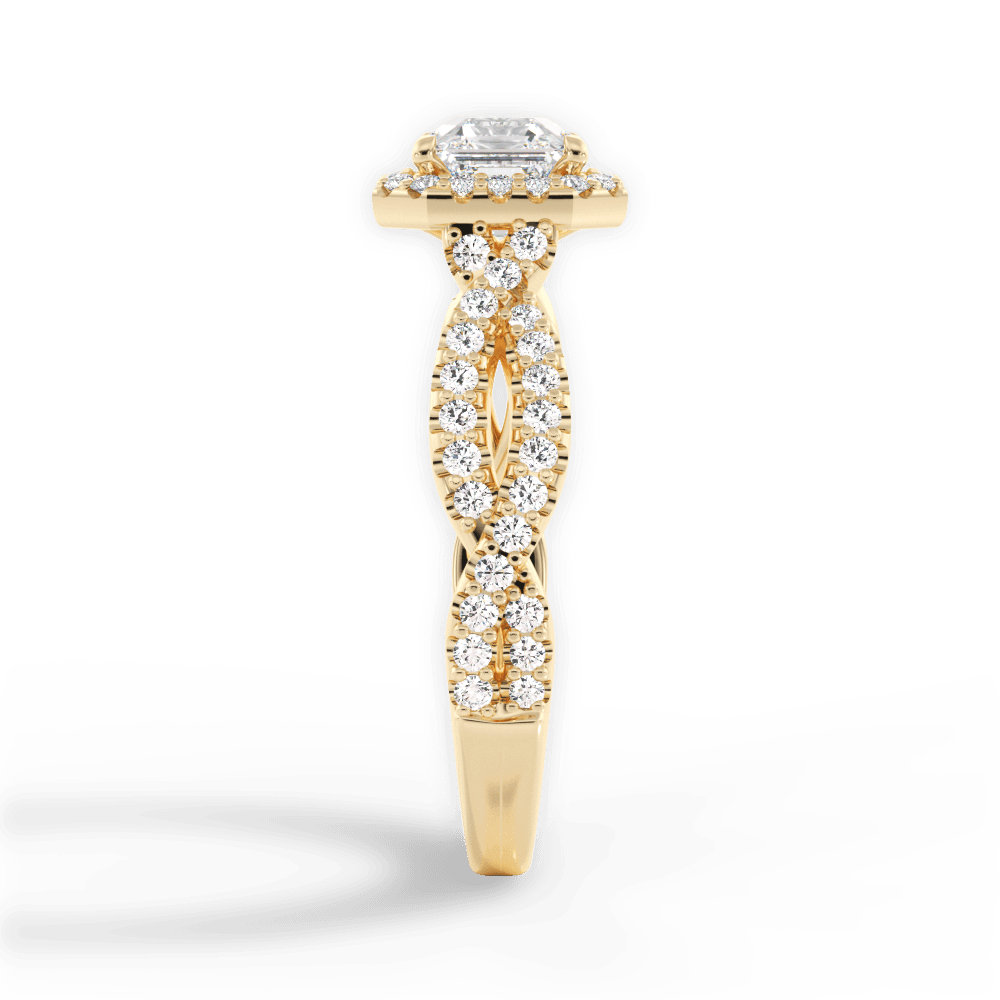 Latoya Asscher Cut Lab Grown Diamond 18Kt Yellow Gold Engagement Ring - View 3