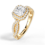 Latoya Asscher Cut Lab Grown Diamond 18Kt Yellow Gold Engagement Ring - View 4