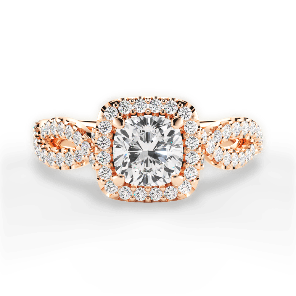 Latoya Cushion Cut Lab Grown Diamond 18Kt Rose Gold Engagement Ring