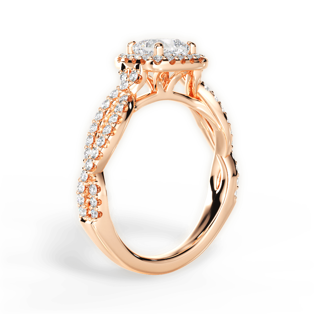 Latoya Cushion Cut Lab Grown Diamond 18Kt Rose Gold Engagement Ring - View 3